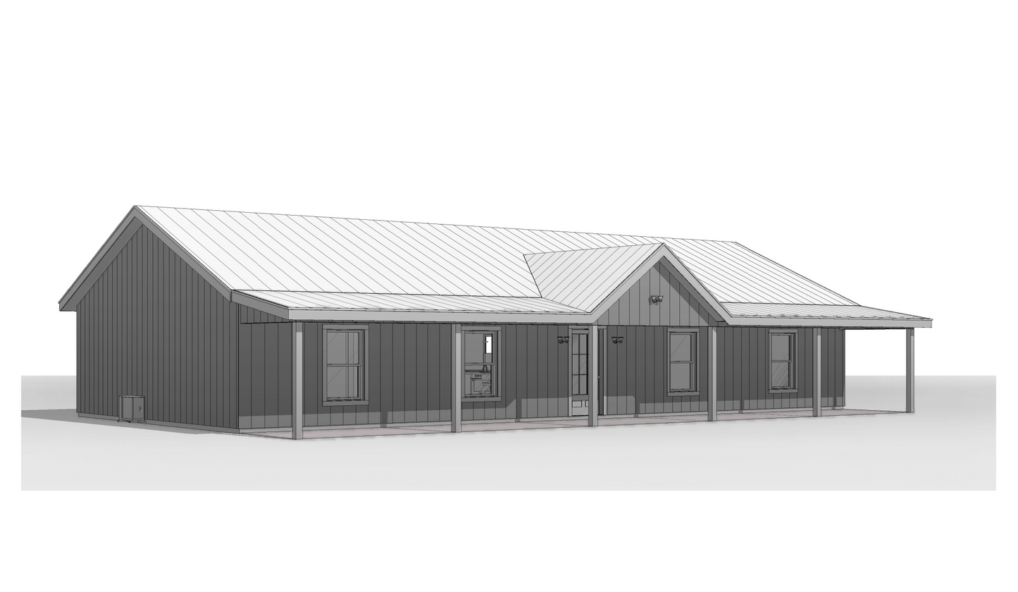 BCO-40123 Maverick Barndominium House Plan