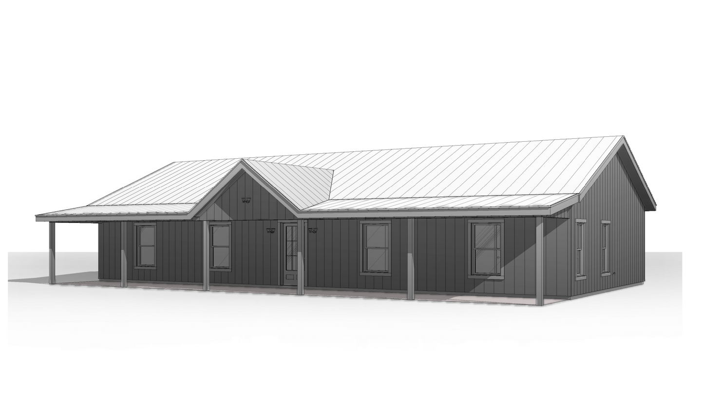 BCO-40123 Maverick Barndominium House Plan