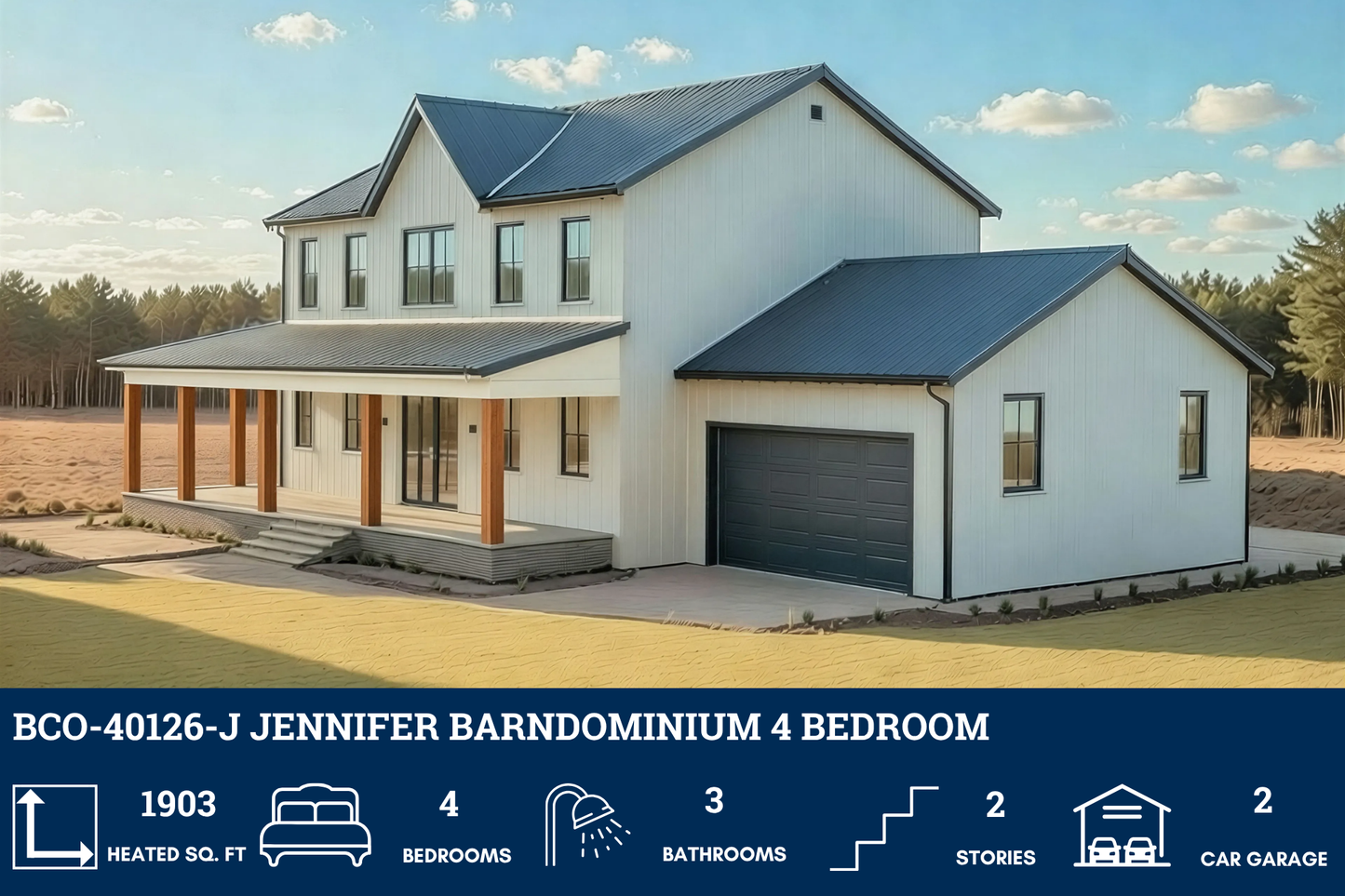 BCO-40126-J Jennifer Barndominium House Plan