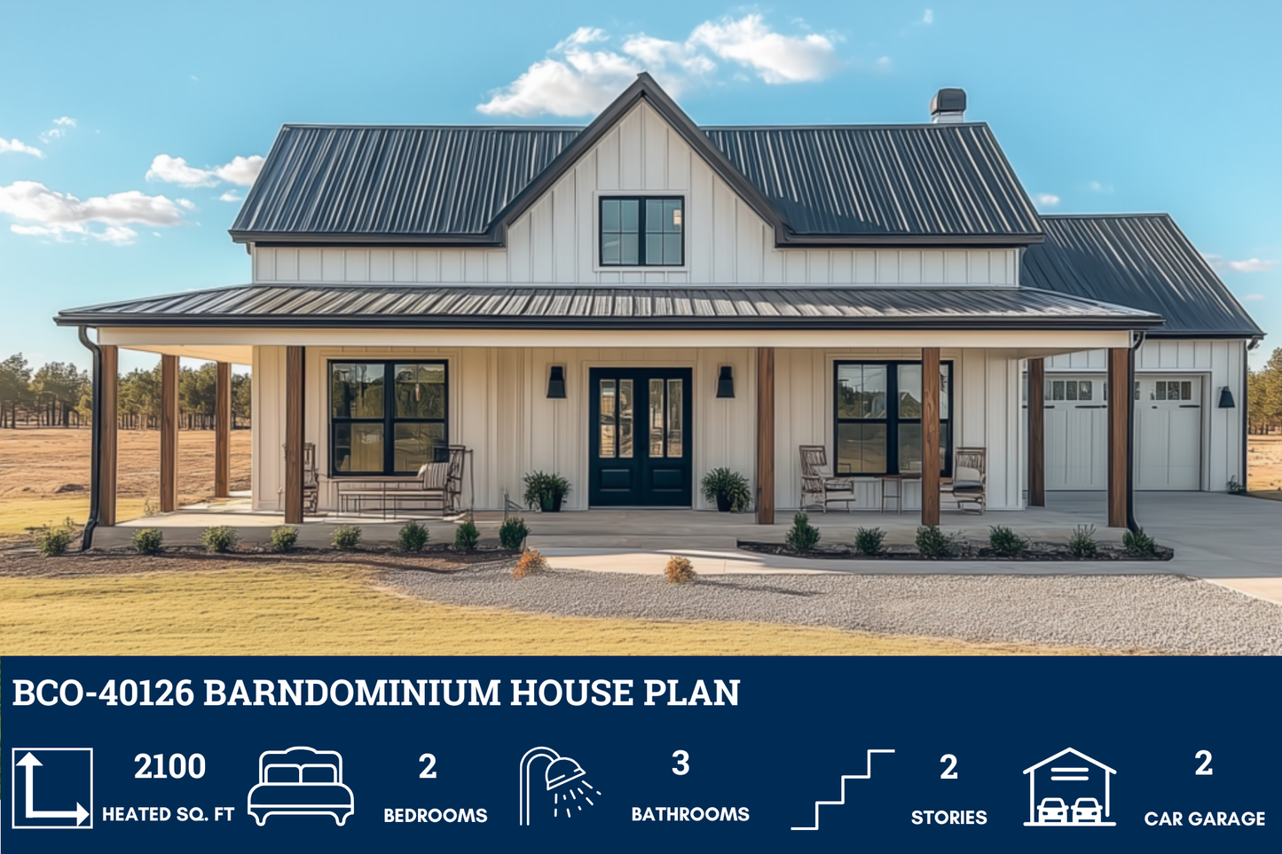 BCO-40126 Barndominium House Plan