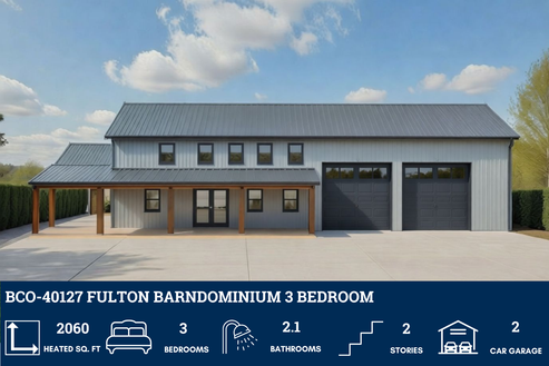 BCO-40127 Fulton Barndominium House Plan – Barndominium Plans