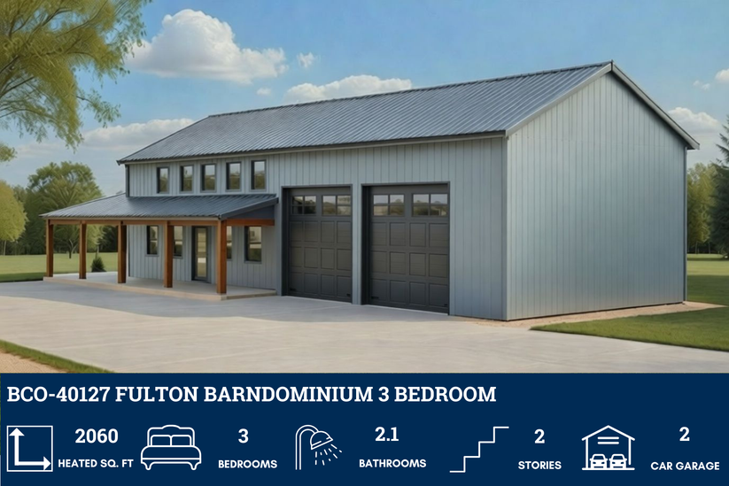BCO-40127 Fulton Barndominium House Plan – Barndominium Plans