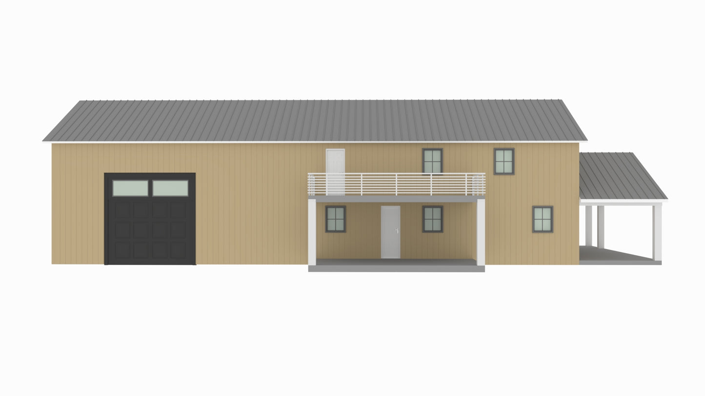 BCO-40127 Fulton Barndominium House Plan