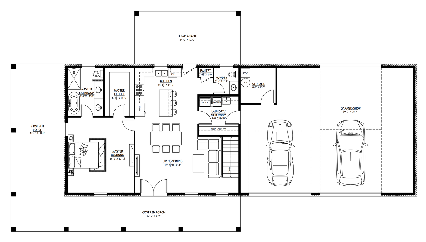 BCO-40127 Fulton Barndominium House Plan