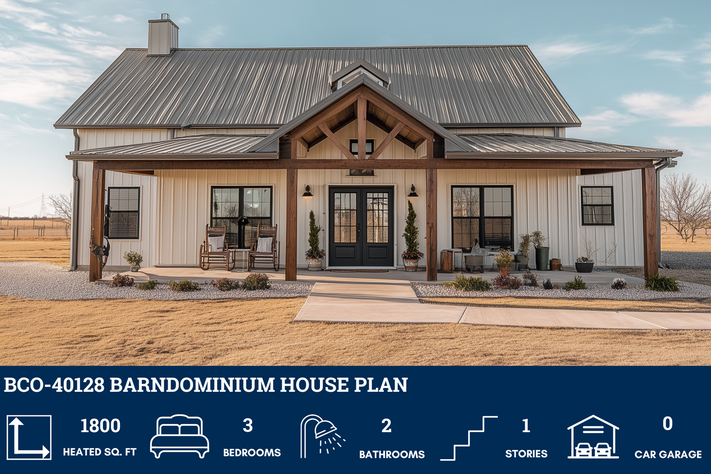BCO-40128 Barndominium House Plan