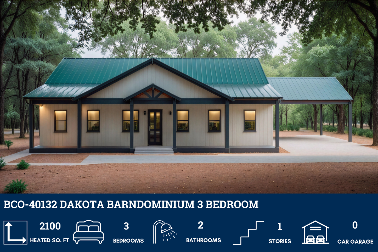 BCO-40132 Dakota Barndominium House Plan