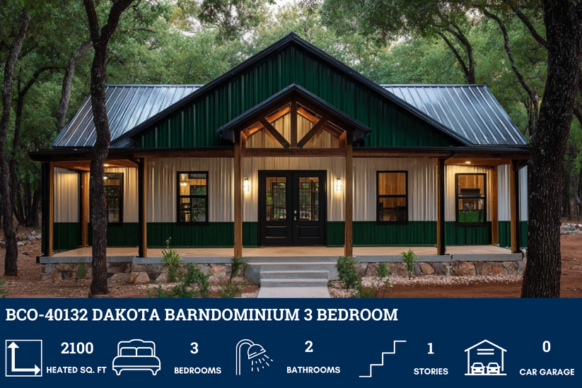 BCO-40132 Dakota Barndominium House Plan – Barndominium Plans