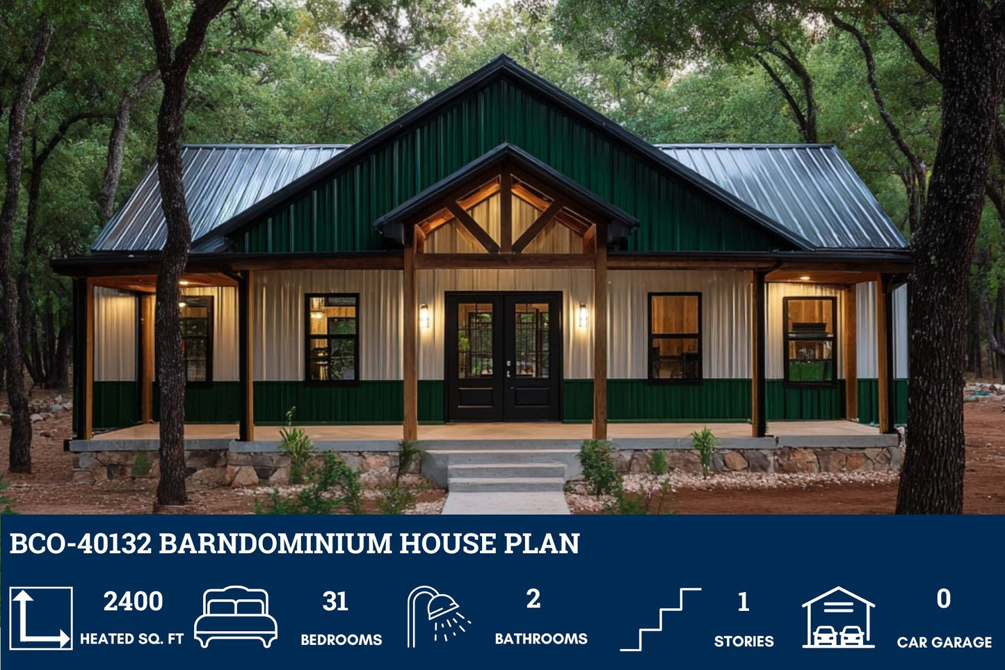 BCO-40132 Barndominium House Plans