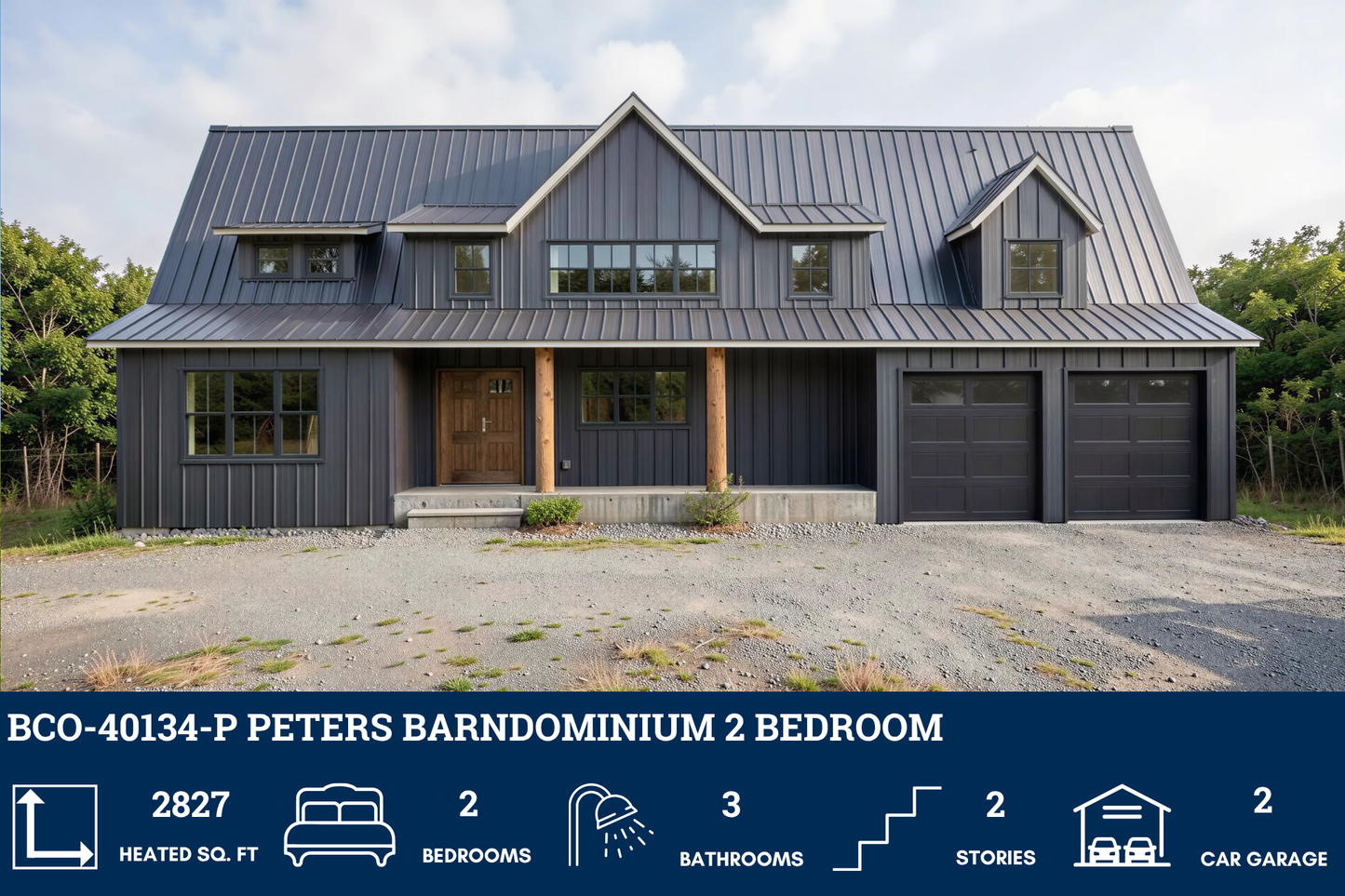BCO-40134-P Peters Barndominium House Plan