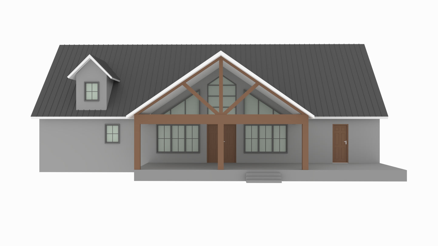 BCO-40134-P Peters Barndominium House Plan