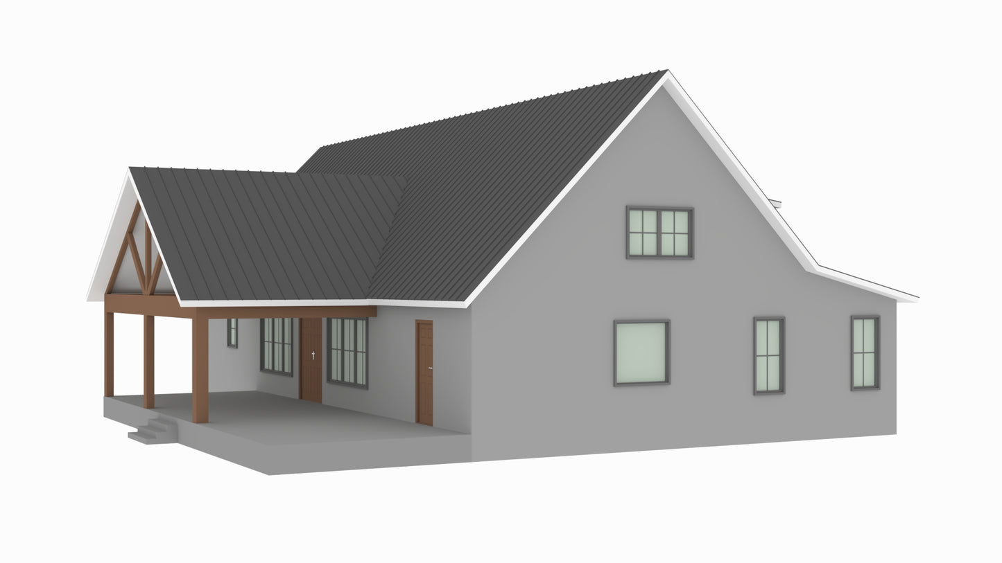 BCO-40134-P Peters Barndominium House Plan