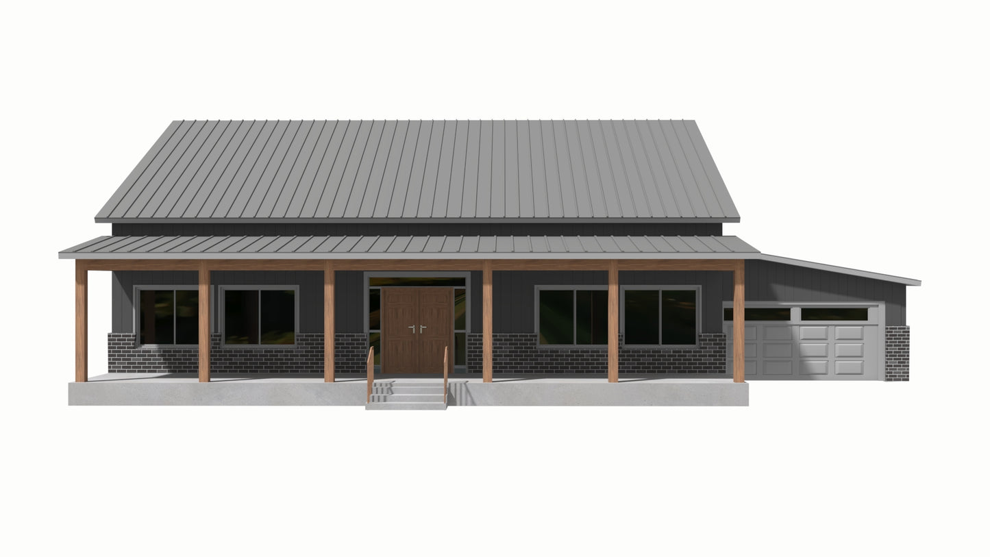 BCO-40137 Moses Barndominium House Plan