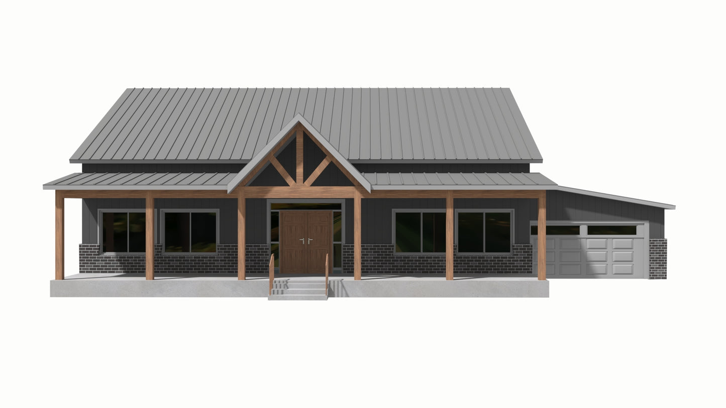 BCO-40137 Moses Barndominium House Plan