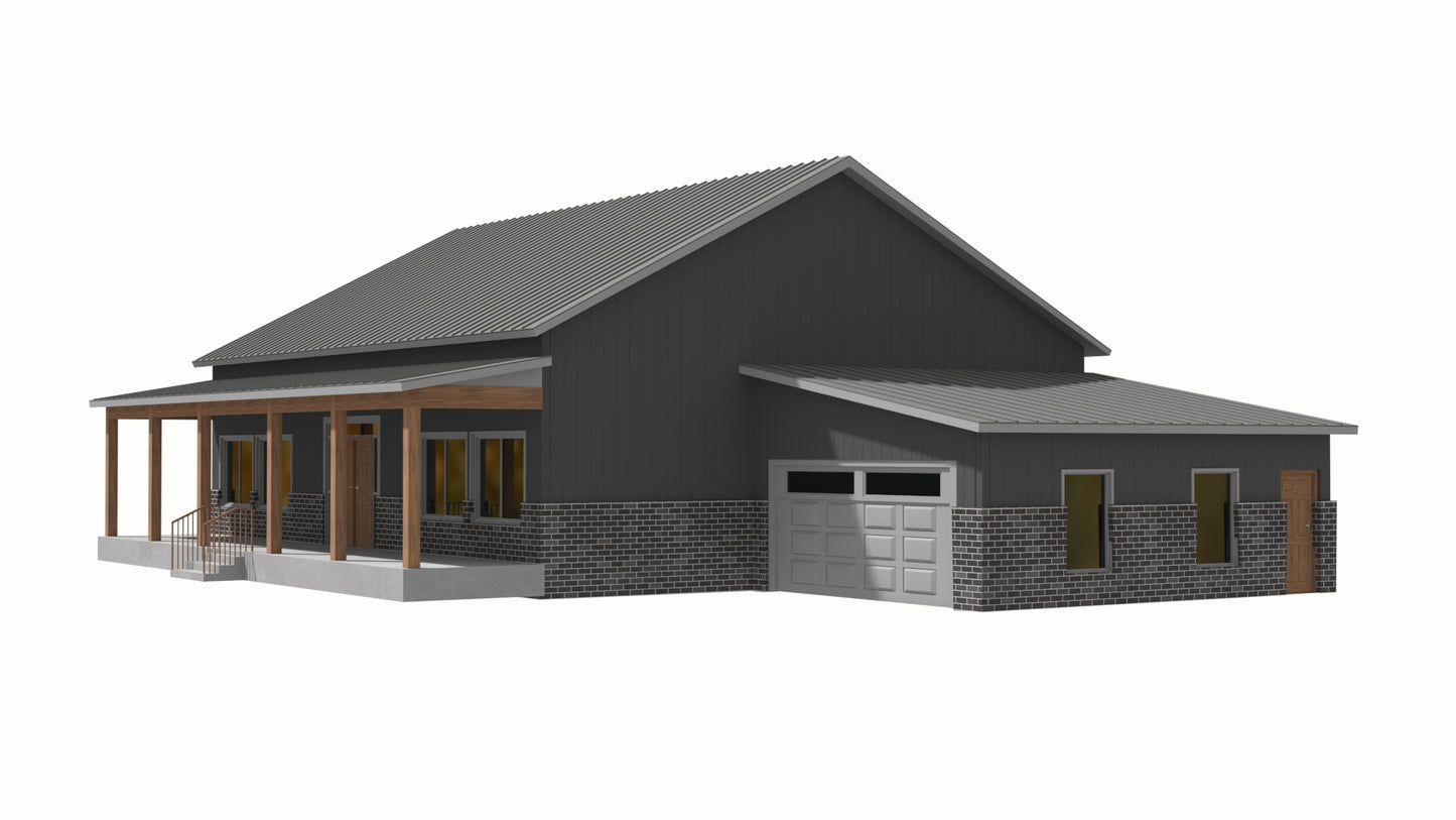 BCO-40137 Moses Barndominium House Plan