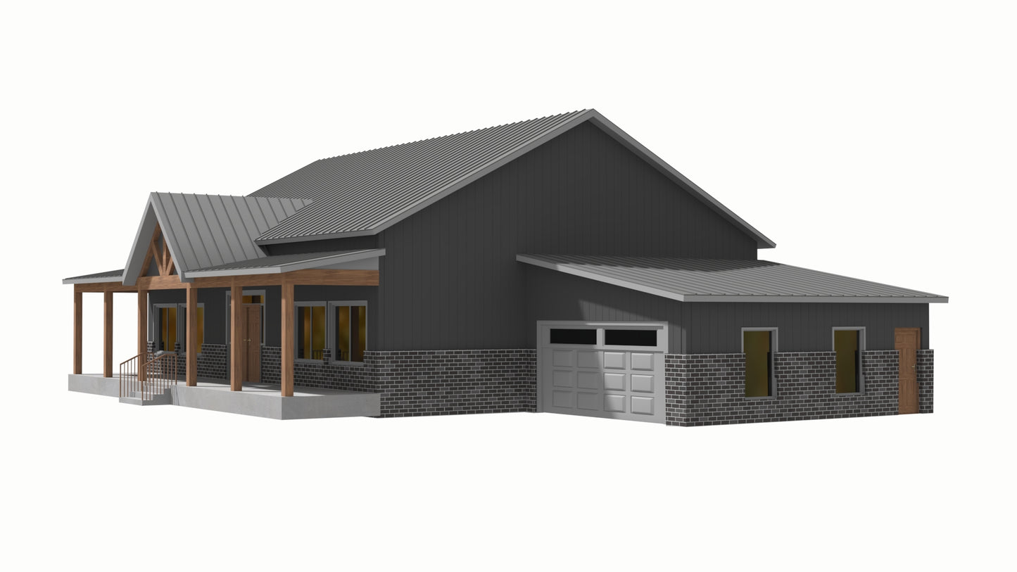 BCO-40137 Moses Barndominium House Plan