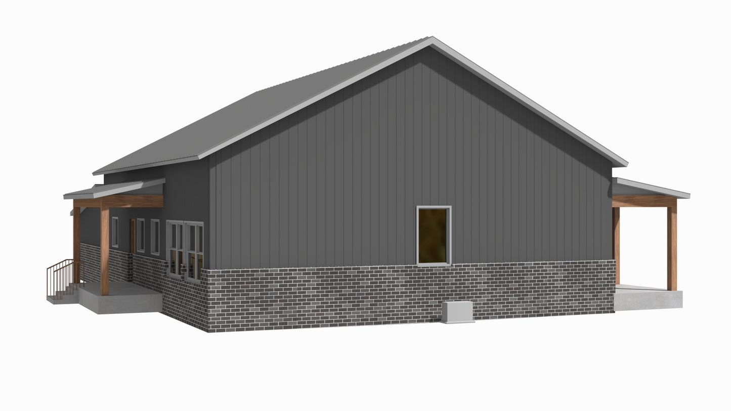 BCO-40137 Moses Barndominium House Plan