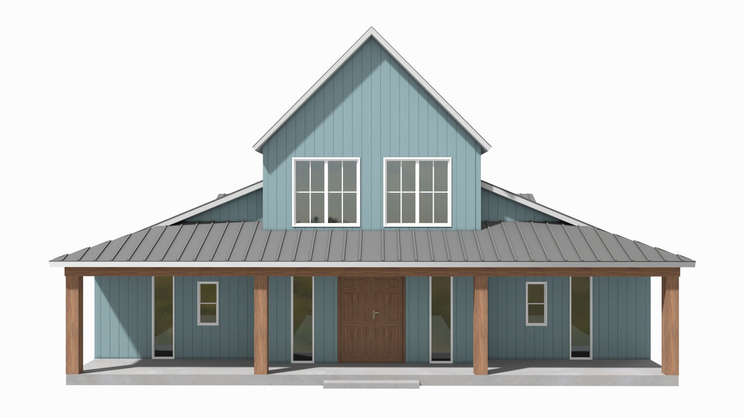 BCO-40141-C Clawson Barndominium House Plan