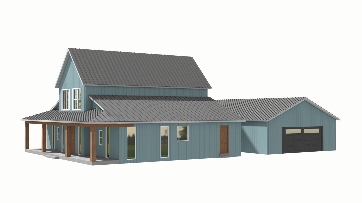 BCO-40141-C Clawson Barndominium House Plan