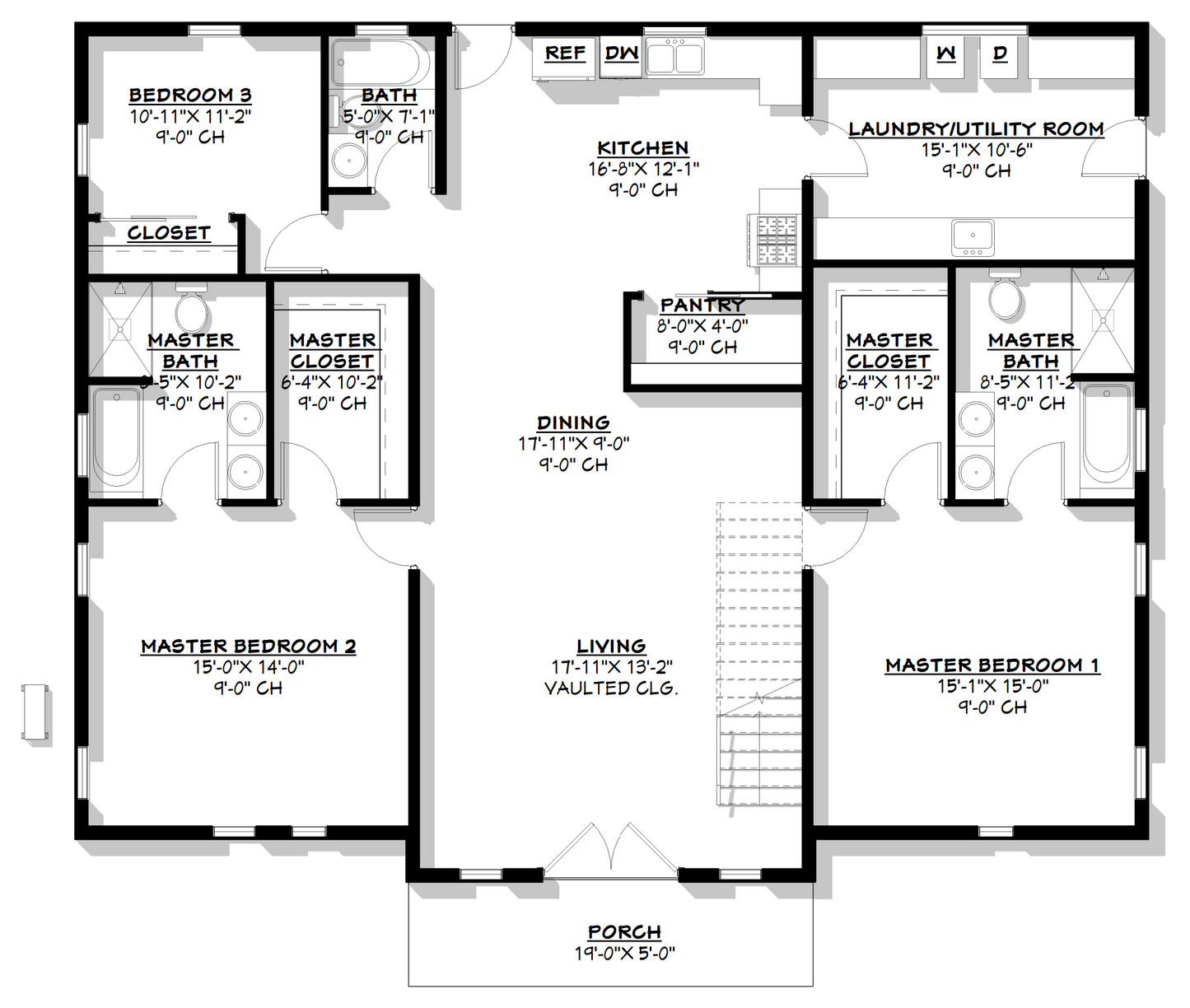 BCO-40141-M Mason Barndominium House Plan