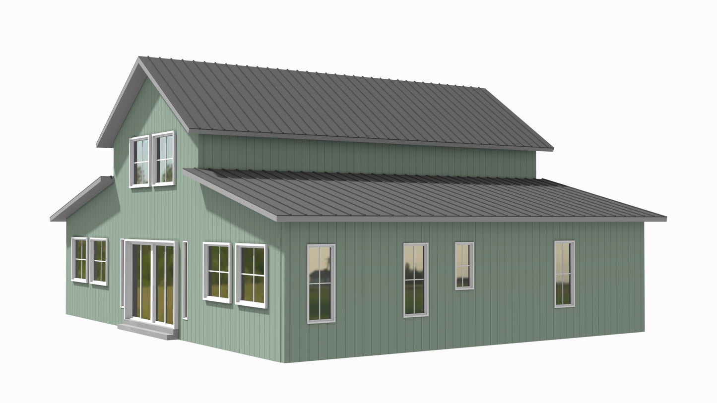 BCO-40141-N Nora Barndominium House Plan