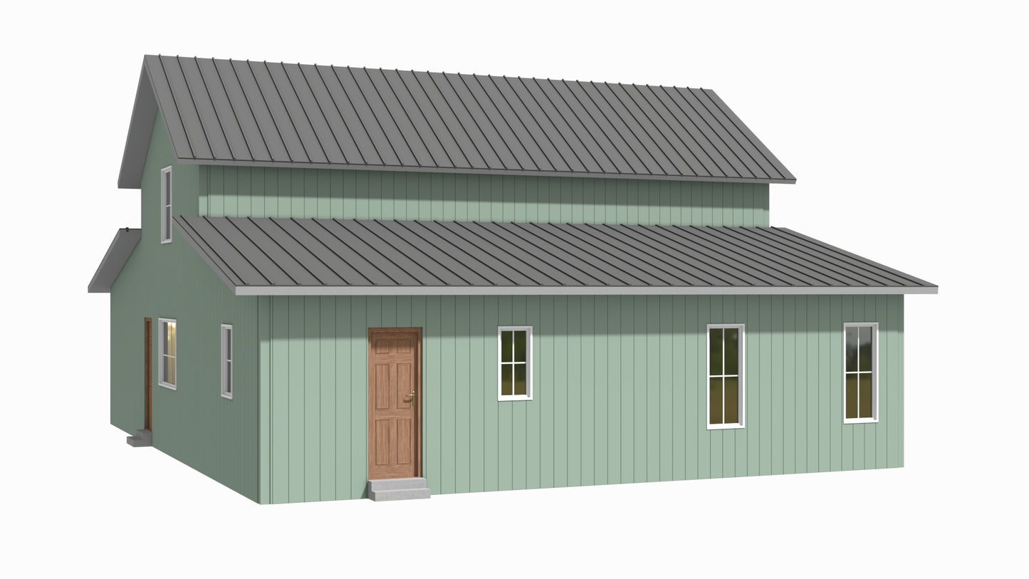 BCO-40141-N Nora Barndominium House Plan