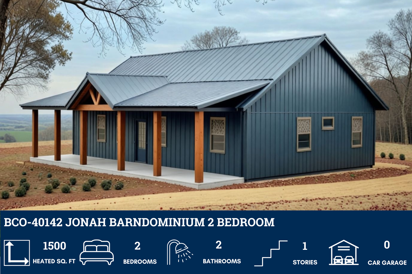 BCO-40142 Jonah Barndominium House Plan