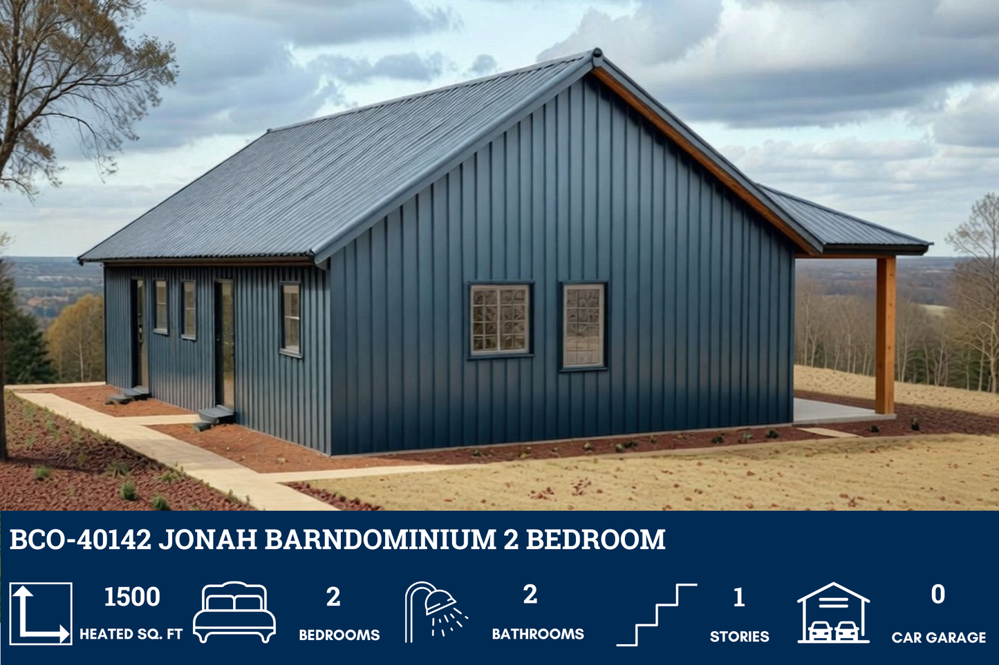 BCO-40142 Jonah Barndominium House Plan