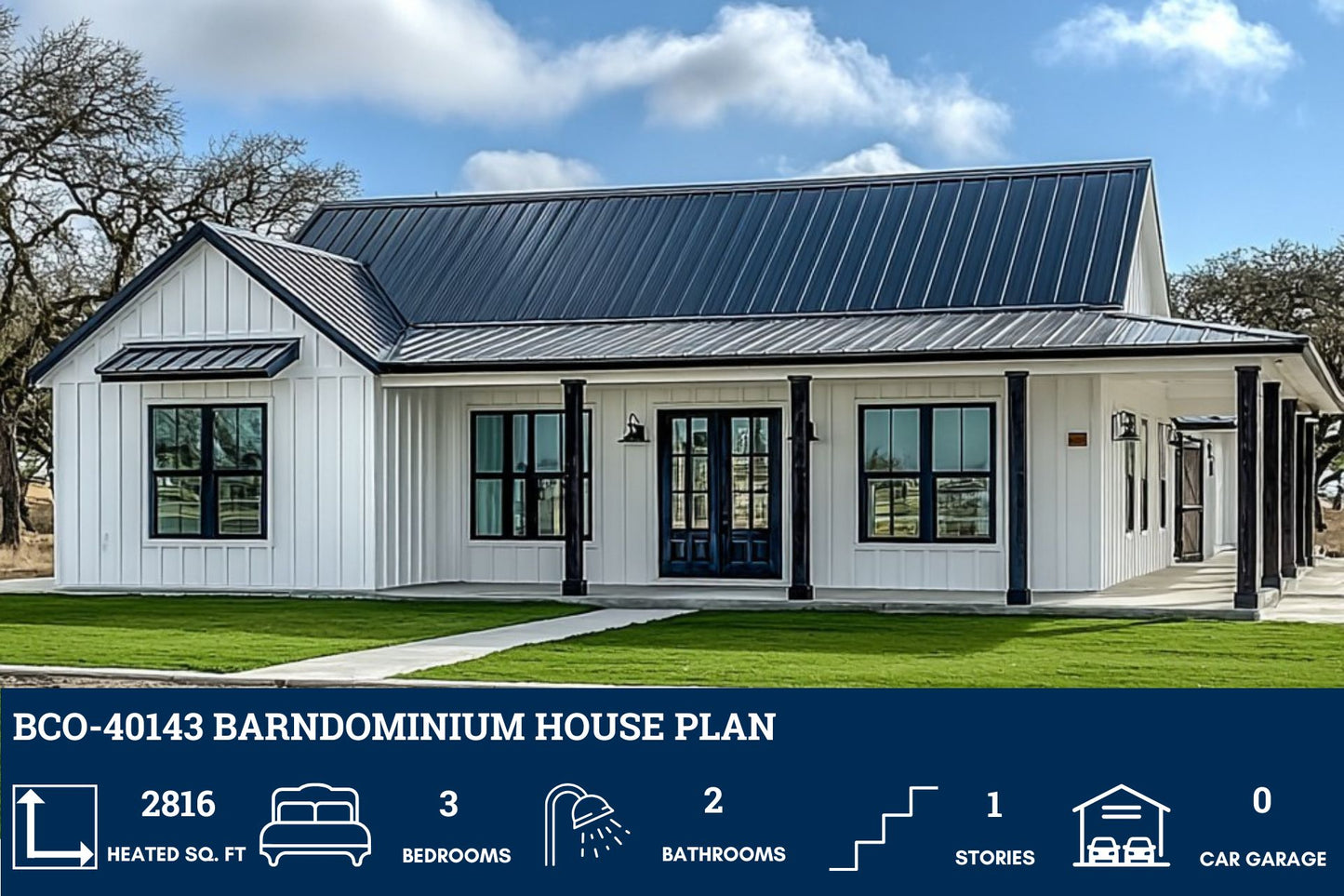 BCO-40143 Barndominium House Plan