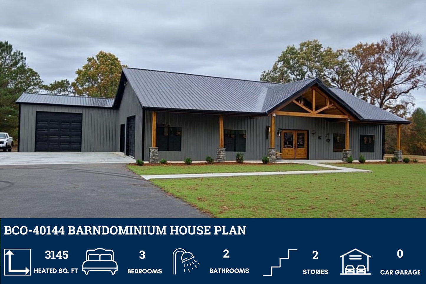 BCO-40144 Barndominium House Plan