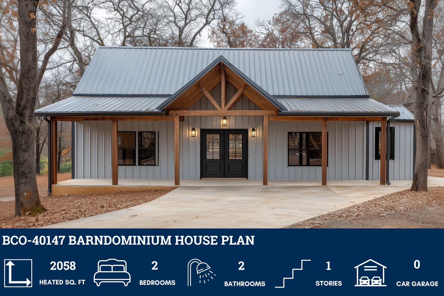 BCO-40147 Barndominium House Plan