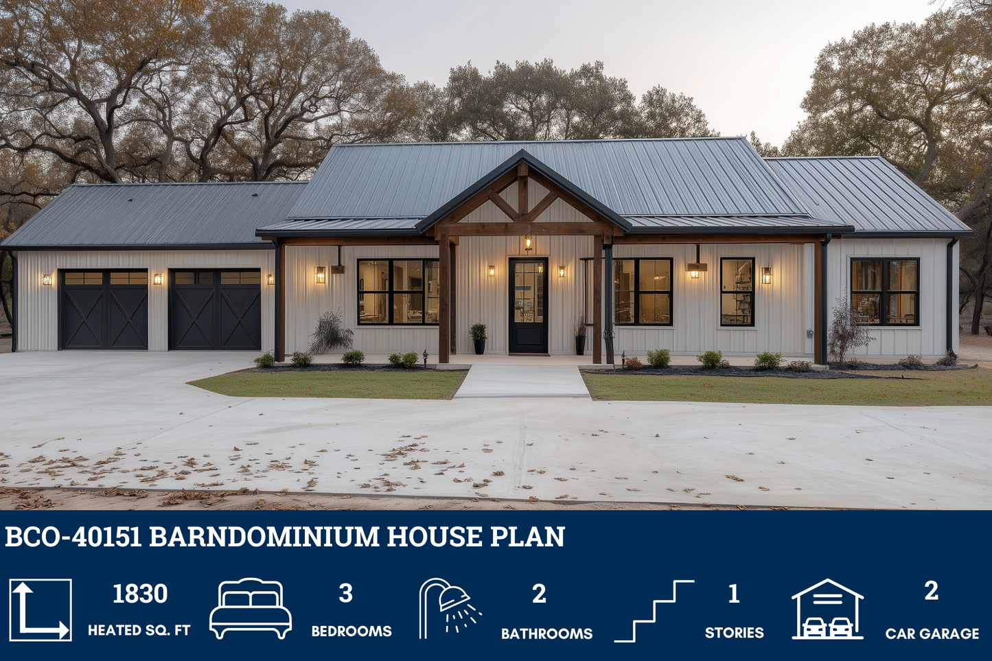 BCO-40151 Barndominium House Plan