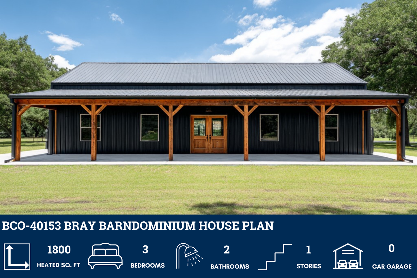 BCO-40153 Bray Barndominium House Plan