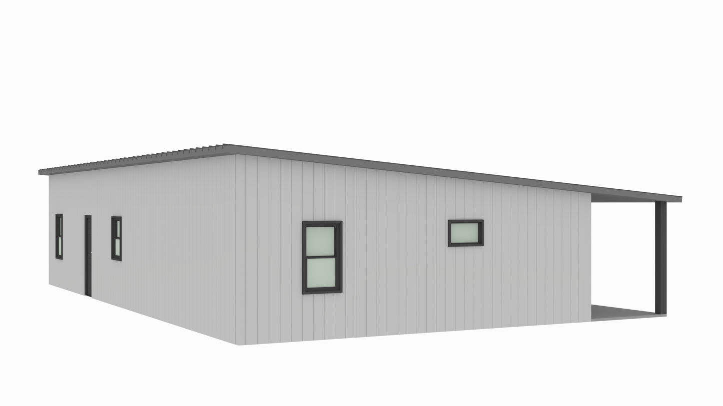 BCO-40153-W Wyatt Barndominium House Plan