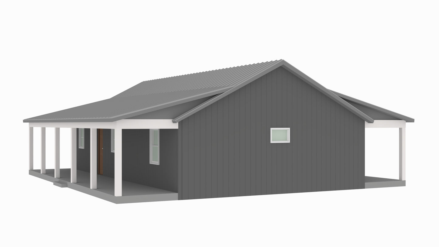 BCO-40156-M McQueen Barndominium House Plan