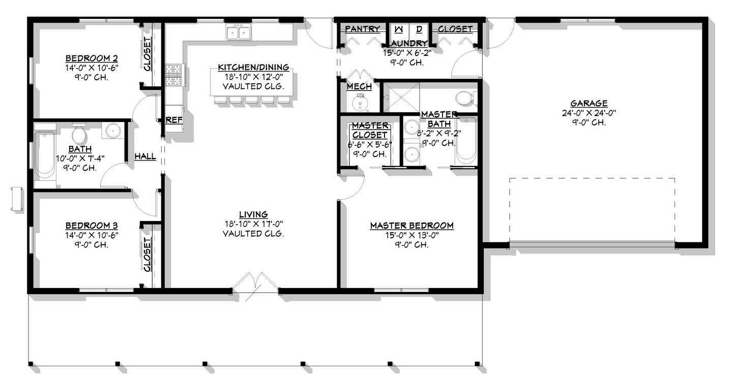BCO-40157-H Hogan Barndominium House Plan