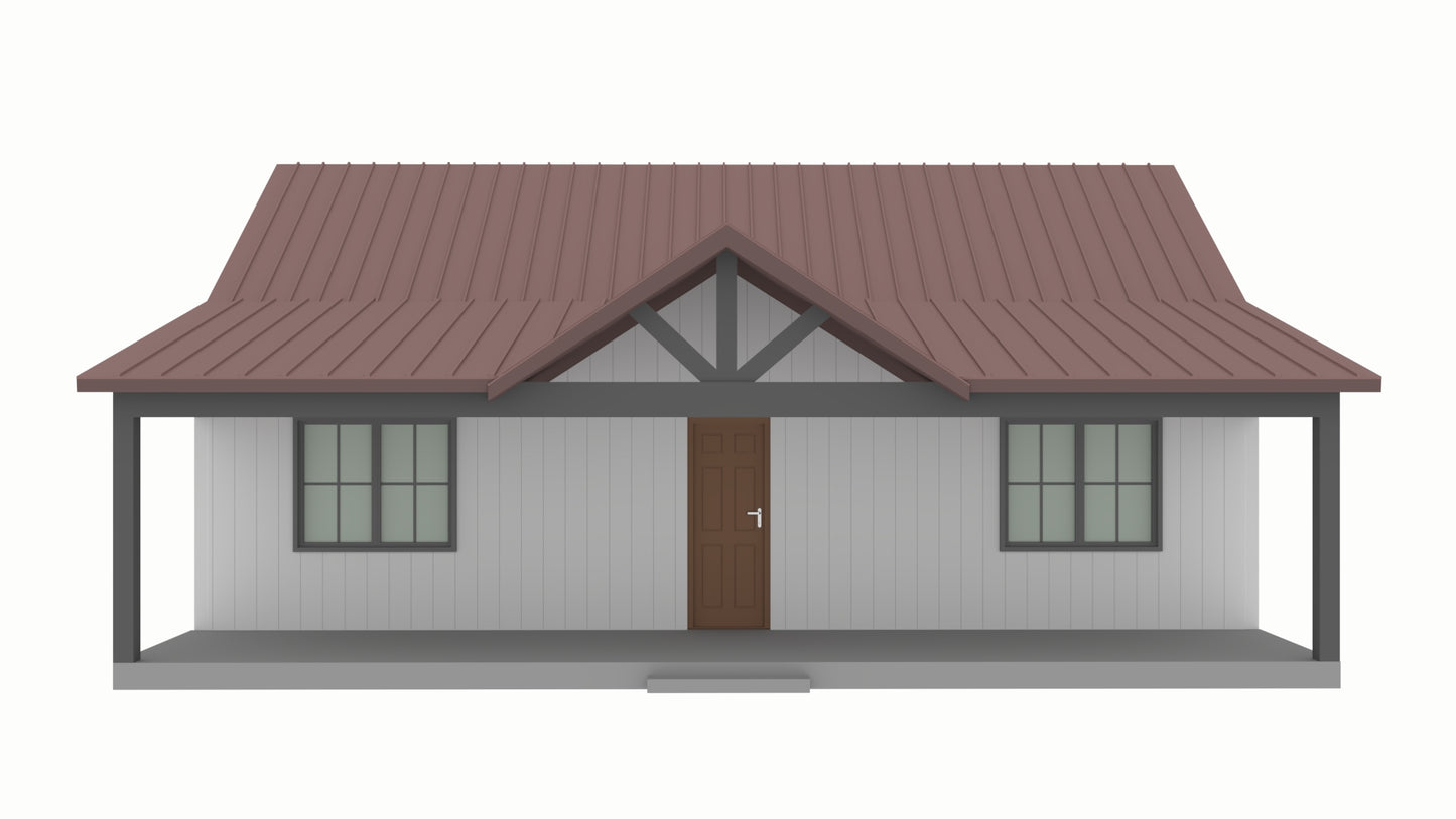 BCO-40161 Curly Barndominium House Plan