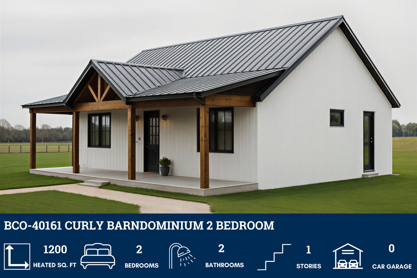 BCO-40161 Curly Barndominium House Plan