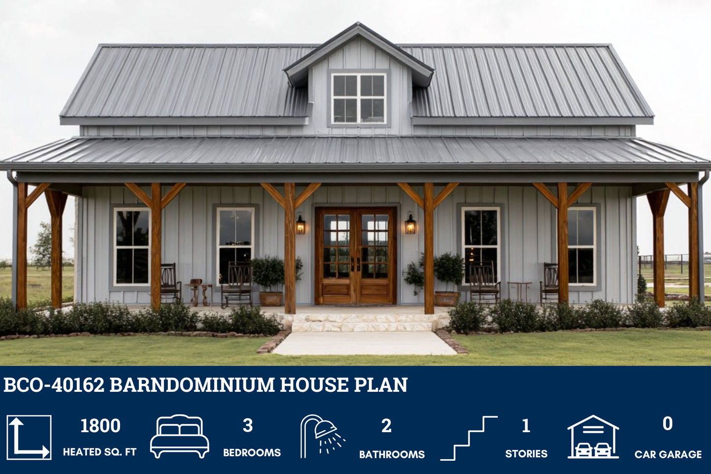 BCO-40162 Barndominium House Plan
