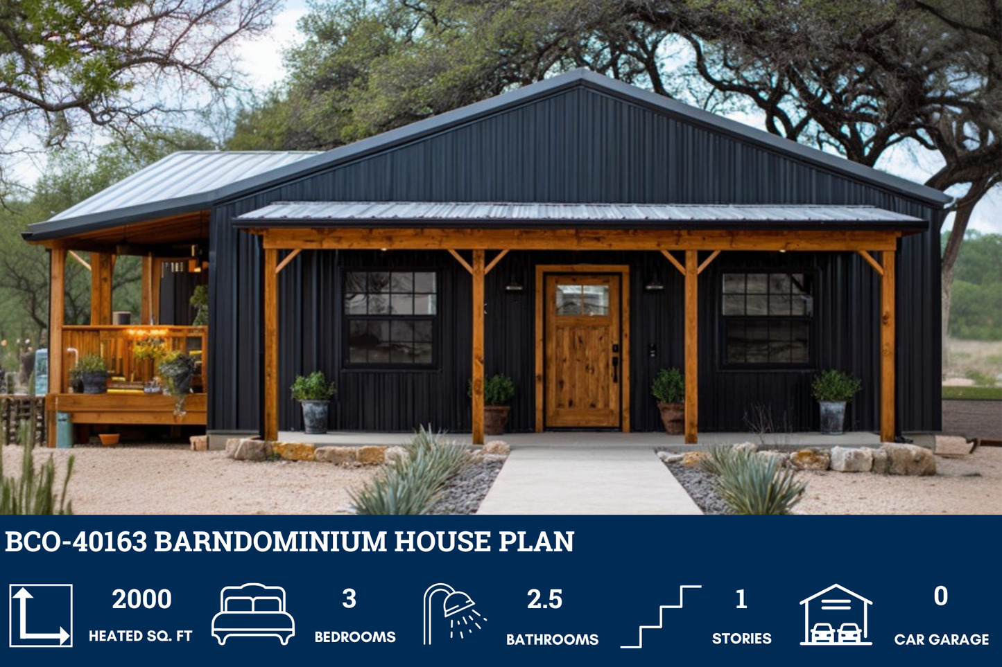 BCO-40163 Barndominium House Plan