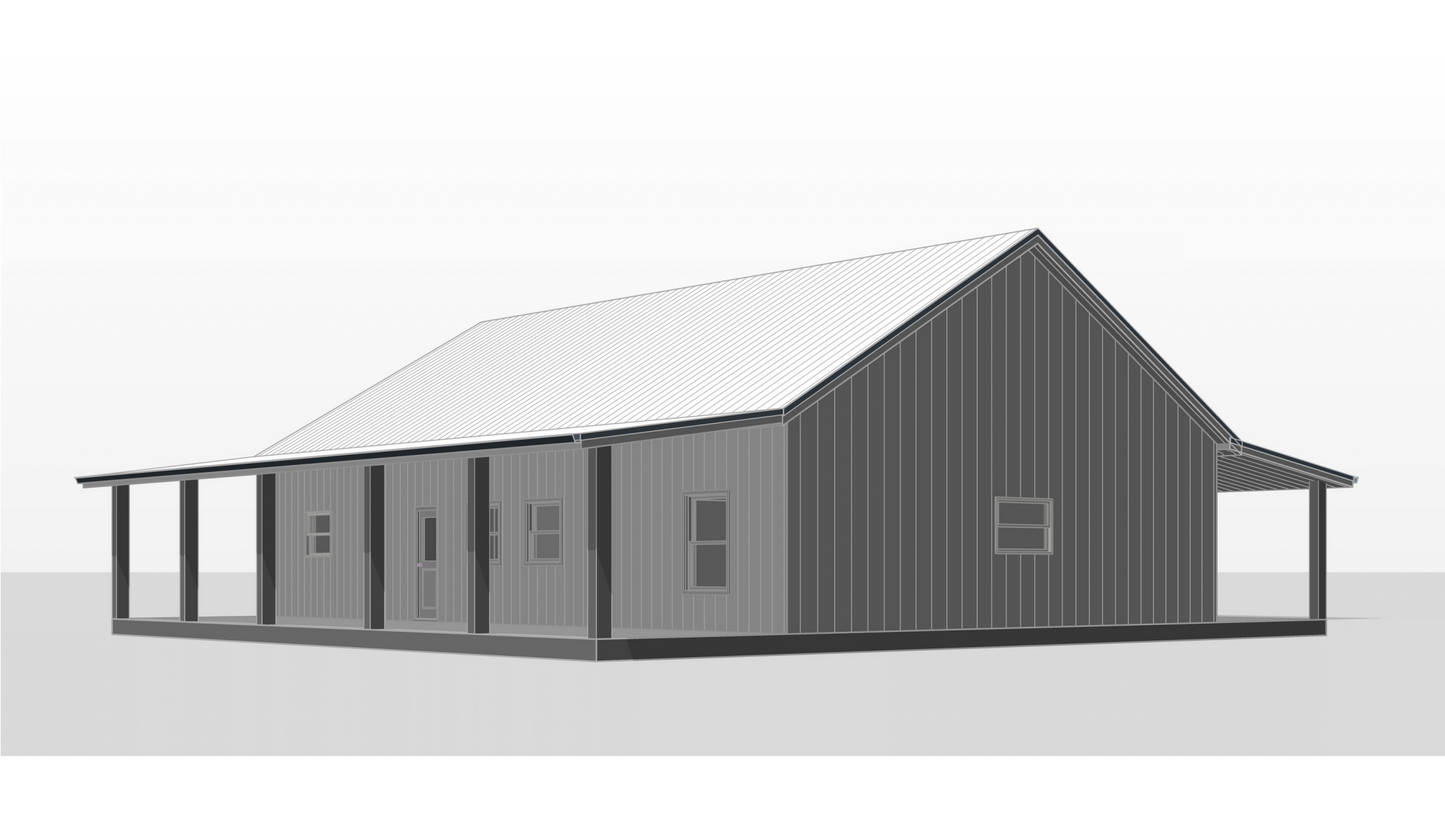 BCO-40170 Cynthia Barndominium House Plan