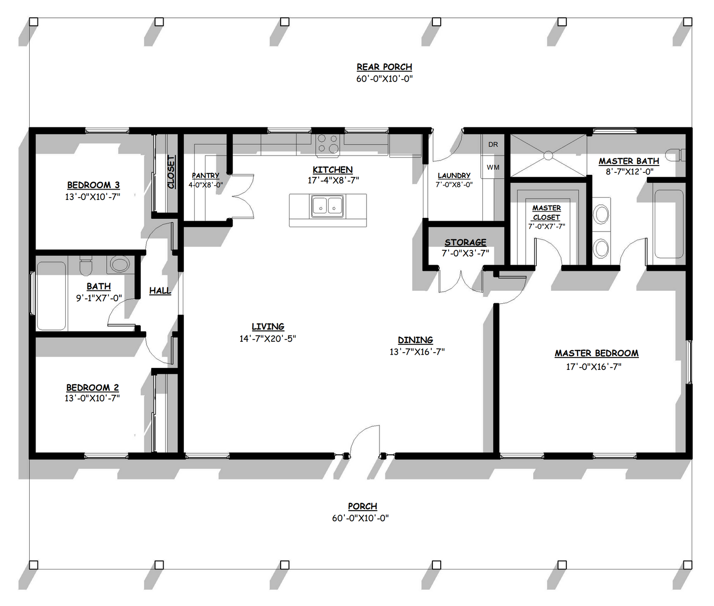 BCO-40170 Cynthia Barndominium House Plan