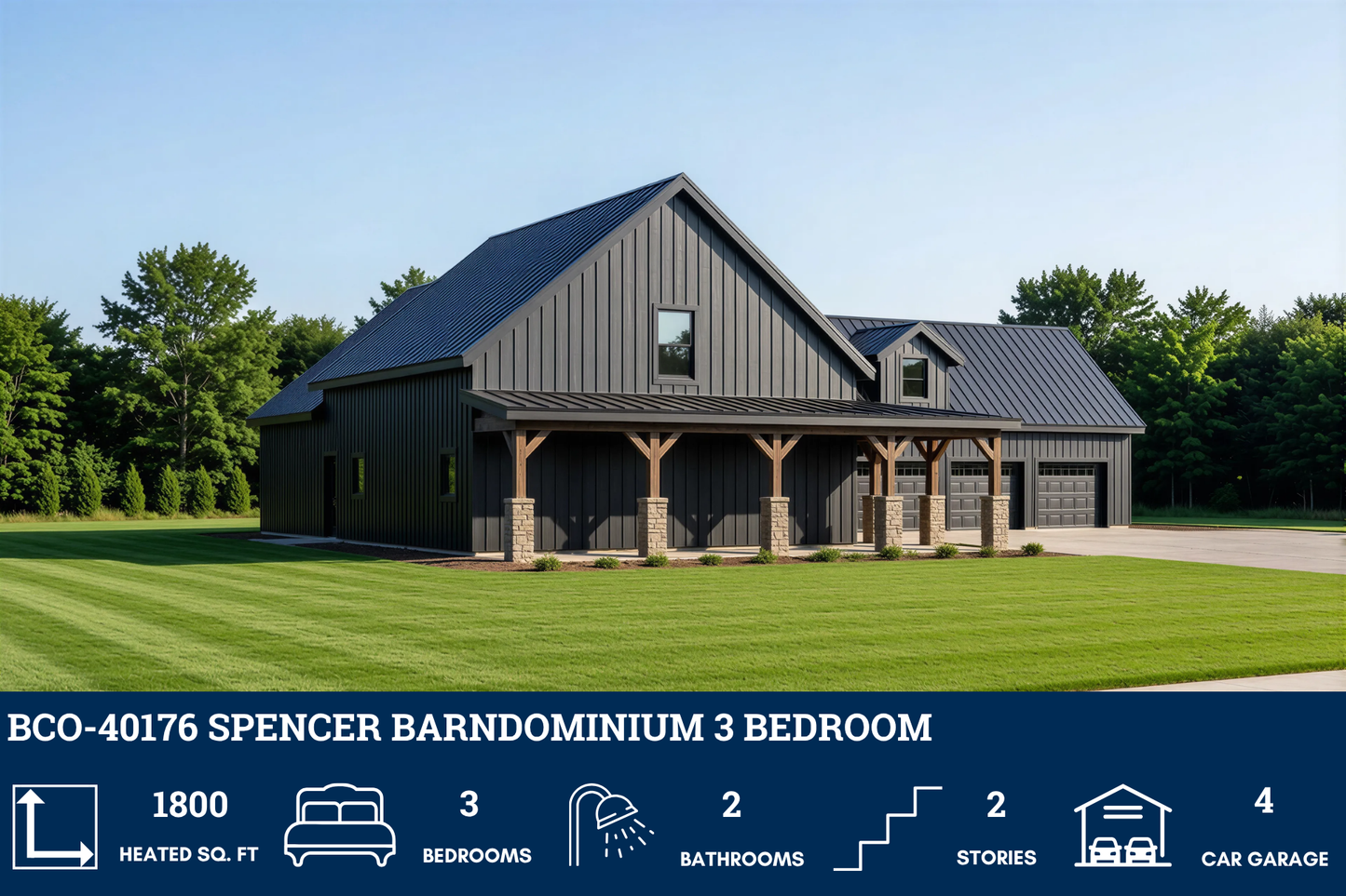 BCO-40176 Spencer Barndominium House Plan