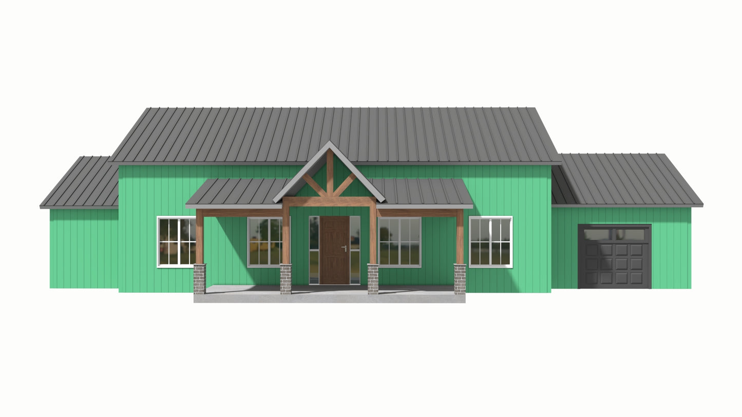 BCO-40183-B Benjie Barndominium House Plan