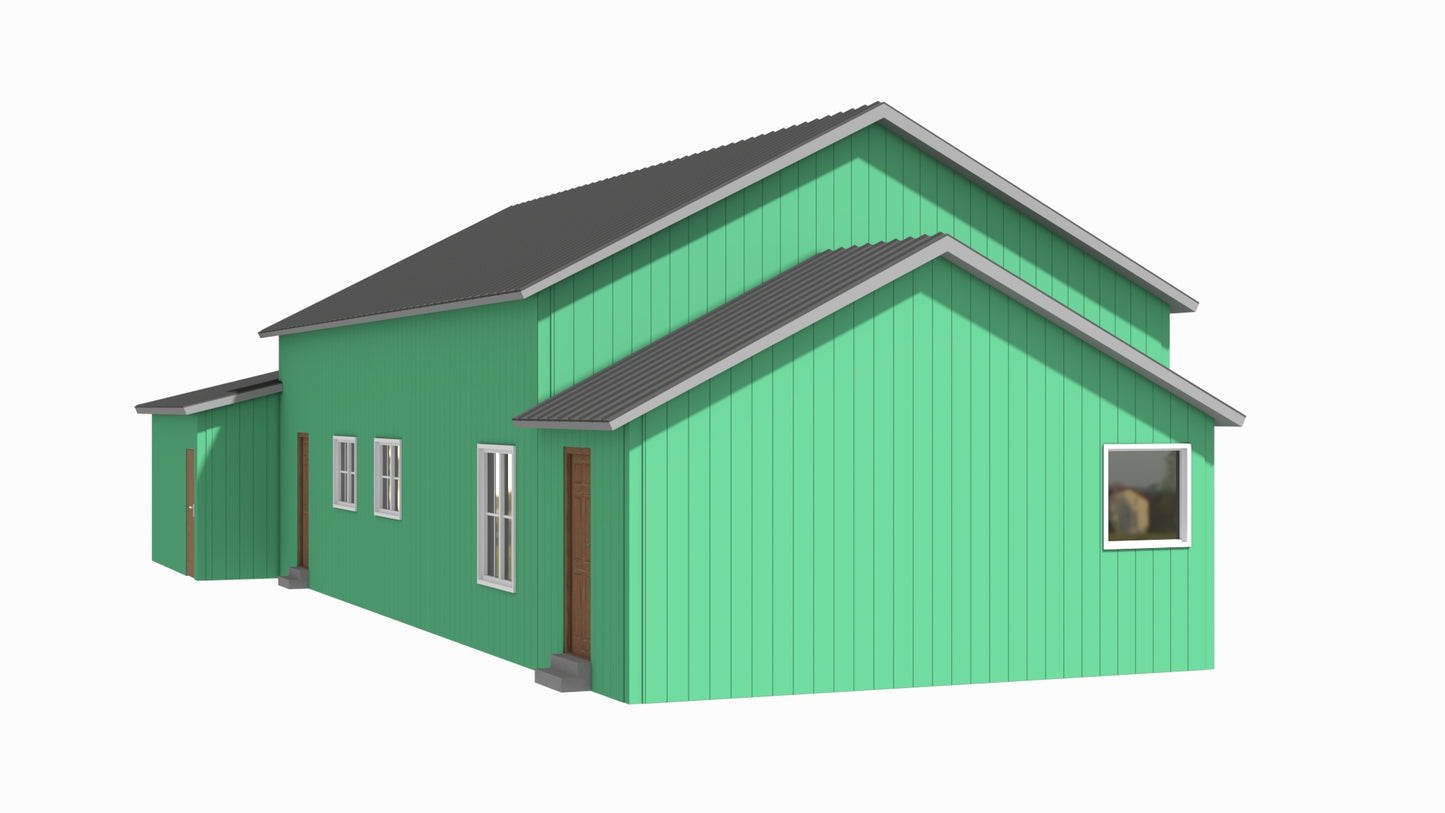 BCO-40183-B Benjie Barndominium House Plan