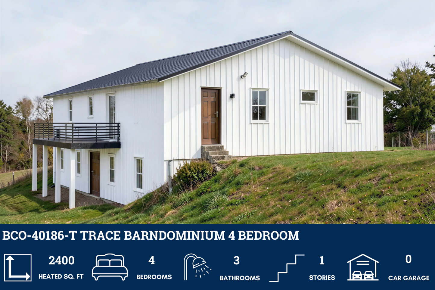 BCO-40186-T Trace Barndominium House Plan