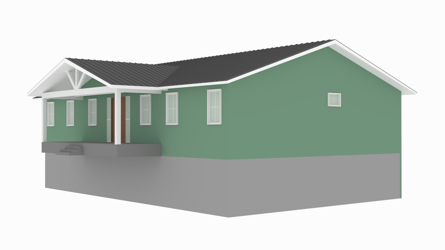 BCO-40186-T Trace Barndominium House Plan