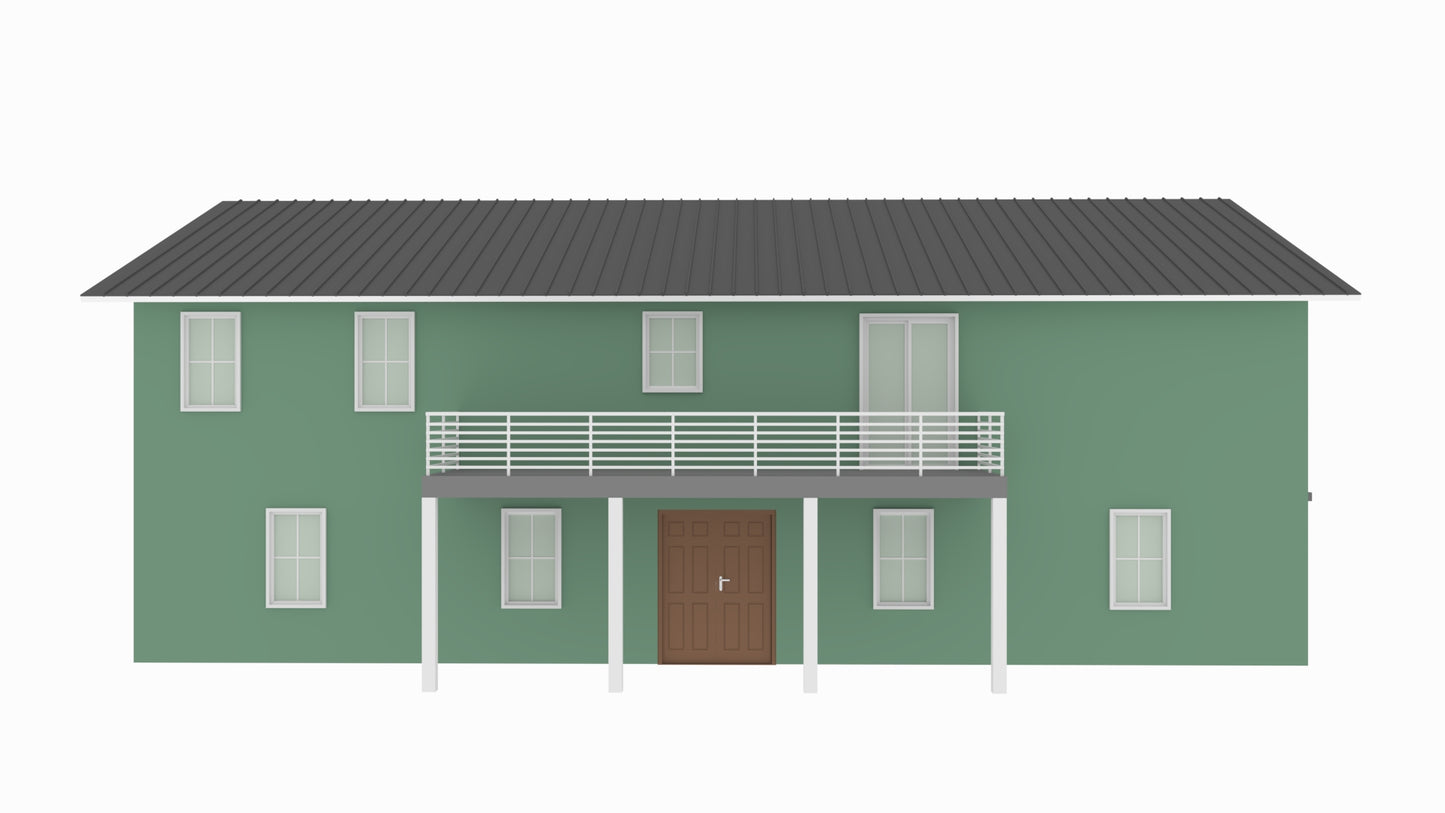 BCO-40186-T Trace Barndominium House Plan