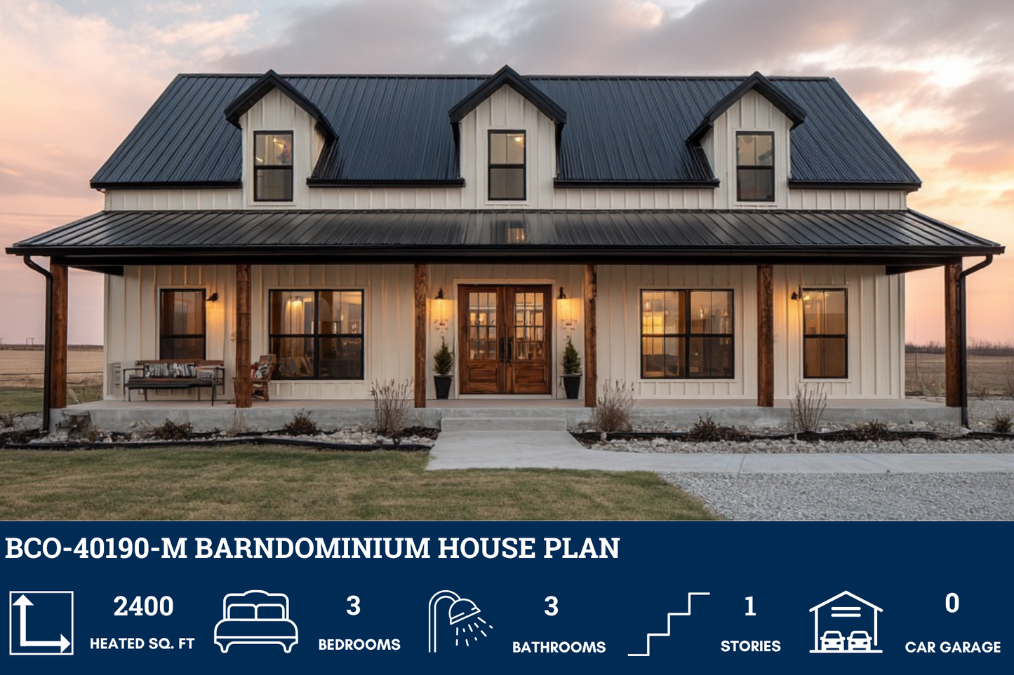 BCO-40190-M Barndominium House Plan