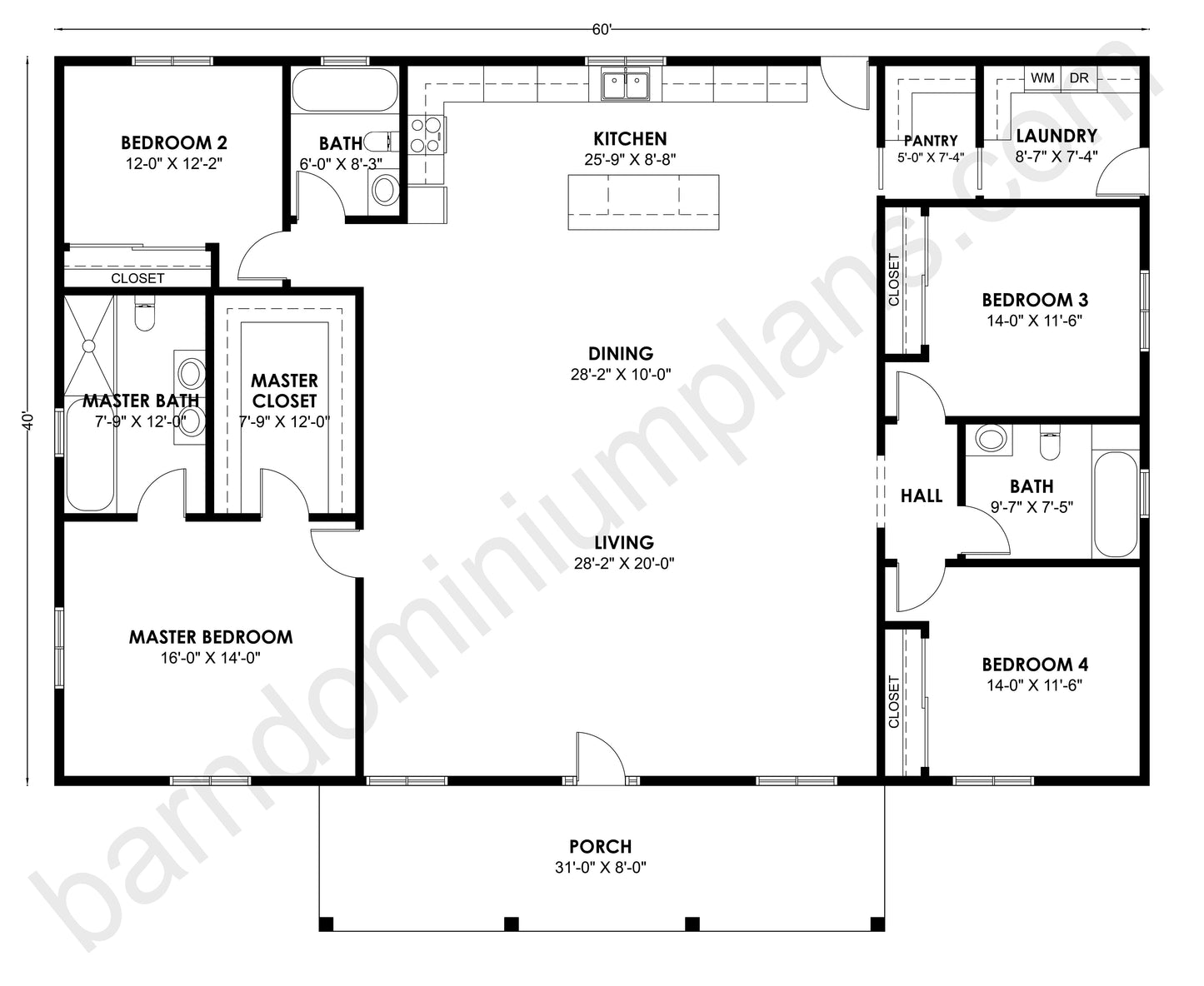 BCO-40191 Barndominium House Plan
