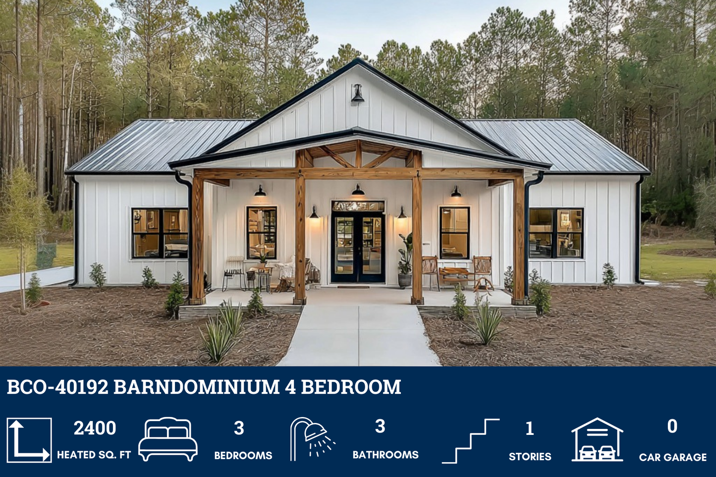 BCO-40192 Barndominium House Plan